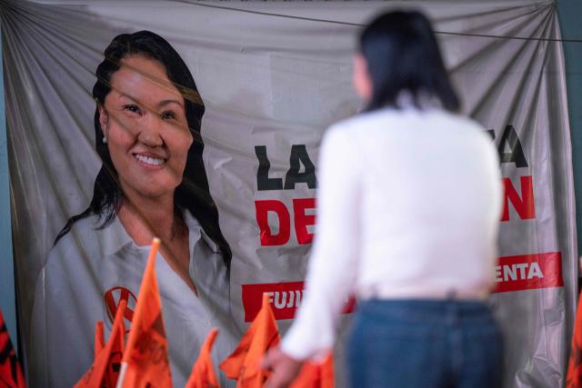Peru's presidential candidate for the Fuerza Popular party, Keiko Fujimori, is seen during a campaign rally in Huacho, north of Lima, Peru, on June 2, 2026. Peruvians will choose on June 7, 2026 their president from between the right-wing Keiko Fujimori, heir to a political dynasty that divides the nation, and the left-wing Roberto Sánchez: two diametrically opposed visions for a country plagued by instability and crime. (Photo by Ernesto BENAVIDES / AFP)