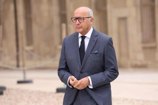Former Prime Minister of France Laurent Fabius attends a national tribute to late French philosopher and sociologist Edgar Morin at the Hotel des Invalides in Paris on June 2, 2026. Edgar Morin has died at the age of 104, on May 29, 2026. (Photo by Teresa Suarez / POOL / AFP)