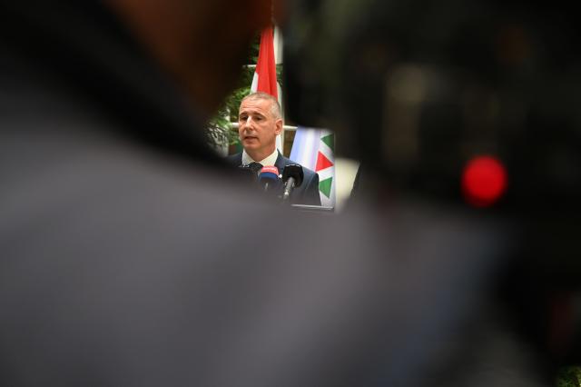 Szombathely mayor Andras Nemely, representing organisations advocating for municipal governments, gives a press conference on June 3, 2026, at the Ministry for Rural and Regional Development in Budapest, Hungary, following a meeting. Hungary's new government, which took office in May 2026, promised that powers, resources, and responsibilities previously taken away by former prime minister Viktor Orban's government would be returned to the municipalities. But no change has been implemented yet. (Photo by ATTILA KISBENEDEK / AFP)
