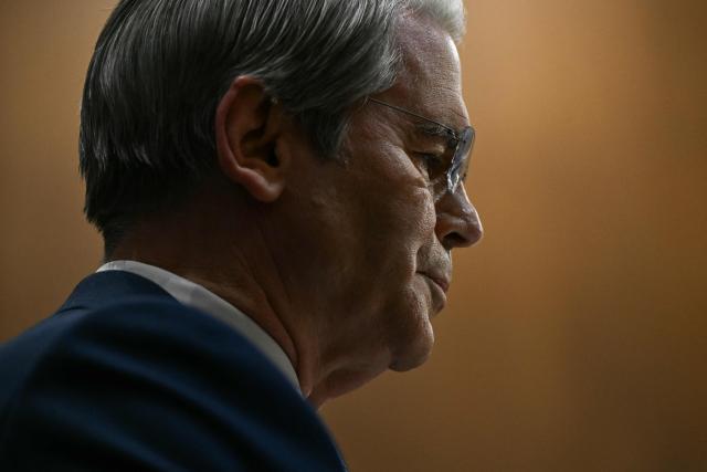 US Secretary of Treasury Scott Bessent testifies during a Senate Finance Committee hearing concerning the fiscal year 2027 budget for the Treasury Department, on Capitol Hill in Washington, DC, on June 3, 2026. (Photo by Brendan SMIALOWSKI / AFP)