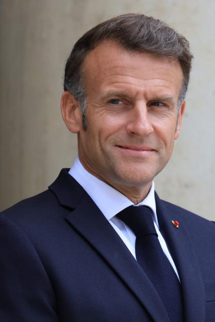 France's President Emmanuel Macron waits to welcome Finland's prime minister at The Elysee Presidential Palace in Paris on June 3, 2026. (Photo by Ludovic MARIN / AFP)