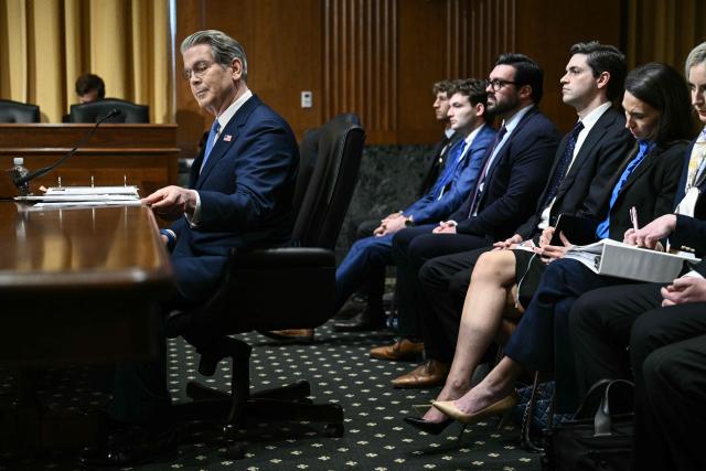 US Secretary of Treasury Scott Bessent testifies during a Senate Finance Committee hearing concerning the fiscal year 2027 budget for the Treasury Department, on Capitol Hill in Washington, DC, on June 3, 2026. (Photo by Brendan SMIALOWSKI / AFP)