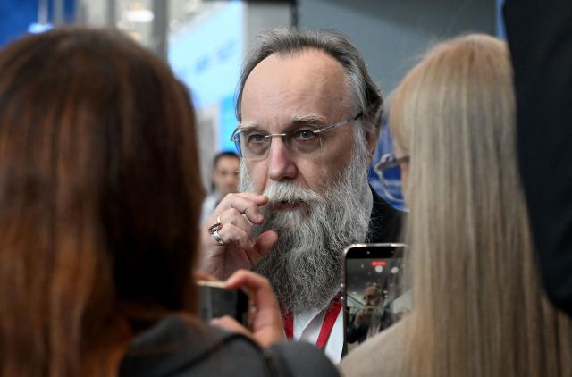 Russian ideologue Alexander Dugin attends the St. Petersburg International Economic Forum (SPIEF) in Saint Petersburg on June 3, 2026. (Photo by Olga MALTSEVA / AFP)