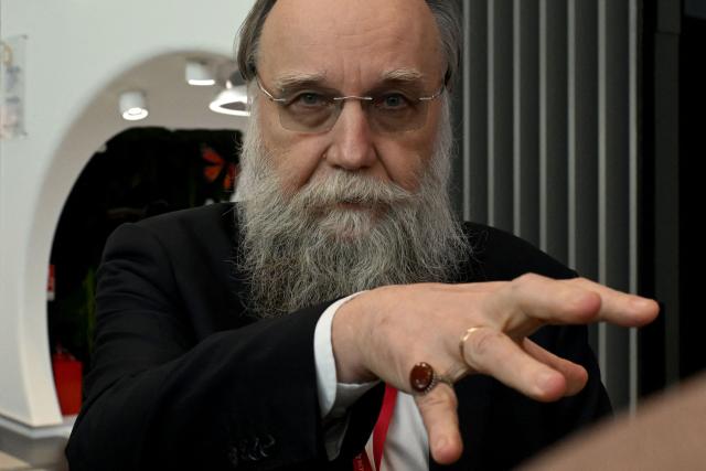 Russian ideologue Alexander Dugin attends the St. Petersburg International Economic Forum (SPIEF) in Saint Petersburg on June 3, 2026. (Photo by Olga MALTSEVA / AFP)