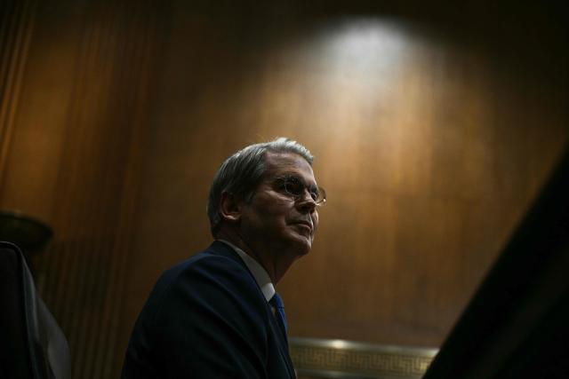 US Secretary of Treasury Scott Bessent testifies during a Senate Finance Committee hearing concerning the fiscal year 2027 budget for the Treasury Department, on Capitol Hill in Washington, DC, on June 3, 2026. (Photo by Brendan SMIALOWSKI / AFP)