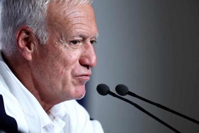 France's national football head coach Didier Deschamps holds a press conference on the eve of the friendly football match between France and Ivory-Coast ahead the FIFA 2026 World Cup, in Nantes on June 3, 2026. (Photo by FRANCK FIFE / AFP)