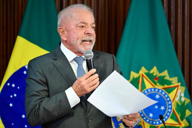Brazil’s President Luiz Inacio Lula da Silva gestures as he speaks during a ministerial meeting at Planalto Palace in Brasilia, on June 3, 2026. (Photo by Evaristo Sa / AFP)