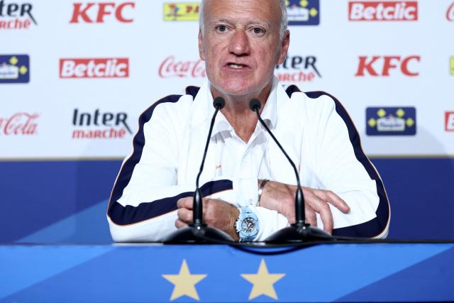 France's national football head coach Didier Deschamps holds a press conference on the eve of the friendly football match between France and Ivory-Coast ahead the FIFA 2026 World Cup, in Nantes on June 3, 2026. (Photo by FRANCK FIFE / AFP)