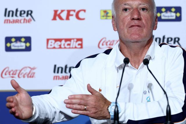 France's national football head coach Didier Deschamps holds a press conference on the eve of the friendly football match between France and Ivory-Coast ahead the FIFA 2026 World Cup, in Nantes on June 3, 2026. (Photo by FRANCK FIFE / AFP)