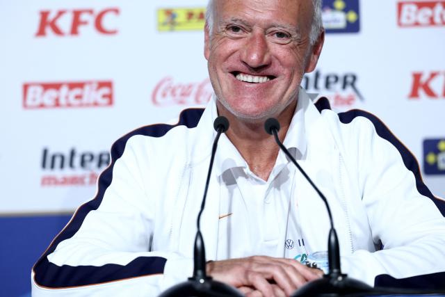 France's national football head coach Didier Deschamps holds a press conference on the eve of the friendly football match between France and Ivory-Coast ahead the FIFA 2026 World Cup, in Nantes on June 3, 2026. (Photo by FRANCK FIFE / AFP)