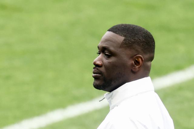 Ivory Coast's head coach Emerse Fae looks on during a team training session on the eve of the friendly football match between France and Ivory-Coast ahead the FIFA 2026 World Cup, in Nantes on June 3, 2026. (Photo by FRANCK FIFE / AFP)