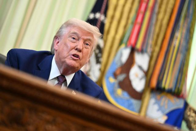 US President Donald Trump speaks to the press in the Oval Office of the White House in Washington, DC, on June 3, 2026. (Photo by Mandel NGAN / AFP)