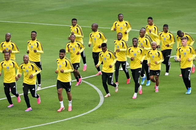 South Africa's players take part in a training session at Hidalgo Stadium in Pachuca, Mexico on June 3, 2026, ahead of the FIFA 2026 World Cup football tournament. (Photo by YURI CORTEZ / AFP)