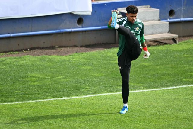 South Africa's goalkeeper Ronwen Williams takes part in a training session at Hidalgo Stadium in Pachuca, Mexico on June 3, 2026, ahead of the FIFA 2026 World Cup football tournament. (Photo by YURI CORTEZ / AFP)