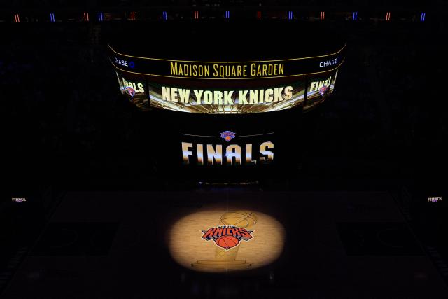 The court is seen ahead of of Game 1 of the NBA Finals between the New York Knicks and the San Antonio Spurs at Madison Square Garden in New York City on June 3, 2026. (Photo by TIMOTHY A. CLARY / AFP)