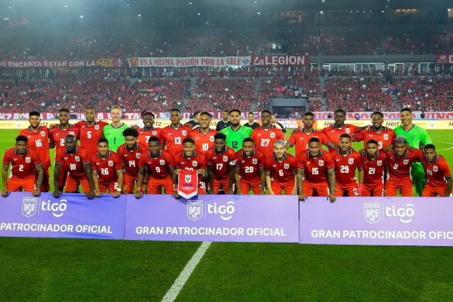 Panama's players pose for a team photo ahead of the international friendly football match between Panama and Dominican Republic at the Rommel Fernandez Gutierrez Stadium in Panama City on June 3, 2026. (Photo by ARNULFO FRANCO / AFP)