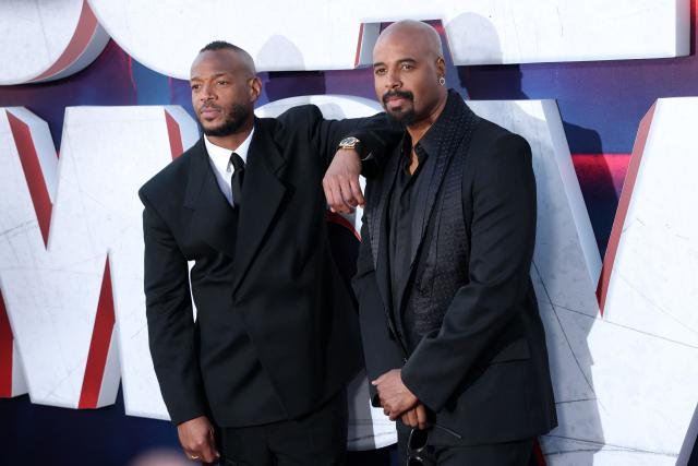 US actor/producer/writer Marlon Wayans (L) and US actor/producer/writer Shawn Wayans attend Paramount's "Scary Movie" premiere at the Paramount theatre in Los Angeles on June 3, 2026. (Photo by VALERIE MACON / AFP)