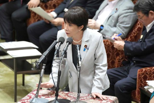 Japan's Prime Minister Sanae Takaichi answers a question during a House of Representatives budget committee session at the National Diet in Tokyo on June 4, 2026. (Photo by Kazuhiro NOGI / AFP)