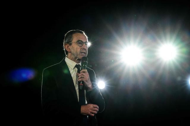 The president of French right-wing party Les Republicains (LR) and 2027 presidential election candidate Bruno Retailleau addresses the 59th congress of the Jeunes Agriculteurs farmers union at the Ainterexpo convention center in Bourg-en-Bresse, central France, on June 4, 2026. (Photo by OLIVIER CHASSIGNOLE / AFP)