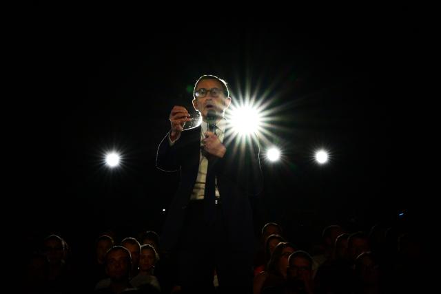 The president of French right-wing party Les Republicains (LR) and 2027 presidential election candidate Bruno Retailleau addresses the 59th congress of the Jeunes Agriculteurs farmers union at the Ainterexpo convention center in Bourg-en-Bresse, central France, on June 4, 2026. (Photo by OLIVIER CHASSIGNOLE / AFP)