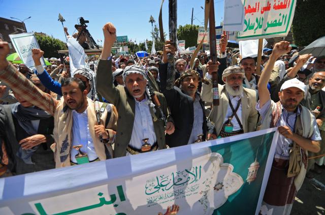 Supporters of Yemen's Shiite Huthis commemorate Eid al-Ghadir in Sanaa on June 4, 2026. Eid al-Ghadir commemorates the events of Ghadir al-Khumm during which Shiites believe that the Prophet Mohammed appointed Ali ibn Abi Talib, his cousin and son-in-law who was among the first Muslims, as his successor. (Photo by Mohammed HUWAIS / AFP)