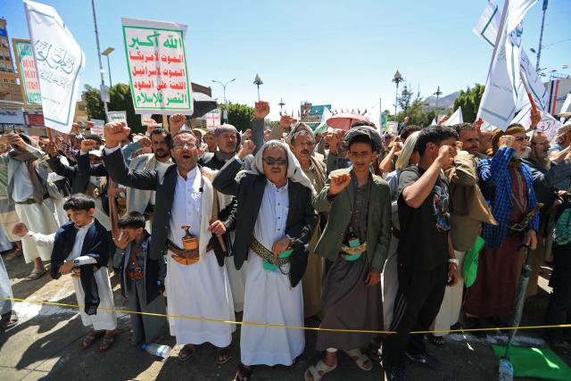 Supporters of Yemen's Shiite Huthis commemorate Eid al-Ghadir in Sanaa on June 4, 2026. Eid al-Ghadir commemorates the events of Ghadir al-Khumm during which Shiites believe that the Prophet Mohammed appointed Ali ibn Abi Talib, his cousin and son-in-law who was among the first Muslims, as his successor. (Photo by Mohammed HUWAIS / AFP)