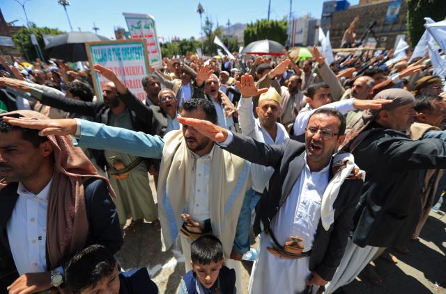 Supporters of Yemen's Shiite Huthis commemorate Eid al-Ghadir in Sanaa on June 4, 2026. Eid al-Ghadir commemorates the events of Ghadir al-Khumm during which Shiites believe that the Prophet Mohammed appointed Ali ibn Abi Talib, his cousin and son-in-law who was among the first Muslims, as his successor. (Photo by Mohammed HUWAIS / AFP)