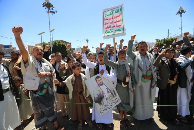 Supporters of Yemen's Shiite Huthis commemorate Eid al-Ghadir in Sanaa on June 4, 2026. Eid al-Ghadir commemorates the events of Ghadir al-Khumm during which Shiites believe that the Prophet Mohammed appointed Ali ibn Abi Talib, his cousin and son-in-law who was among the first Muslims, as his successor. (Photo by Mohammed HUWAIS / AFP)