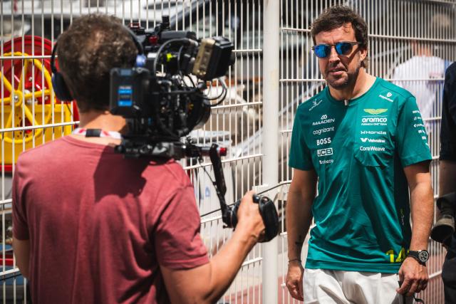 Aston Martin's Spanish driver Fernando Alonso walks down the paddock at the Circuit de Monaco in Monaco, on June 4, 2026, ahead of the Formula One Monaco Grand Prix. (Photo by Andrej ISAKOVIC / AFP)