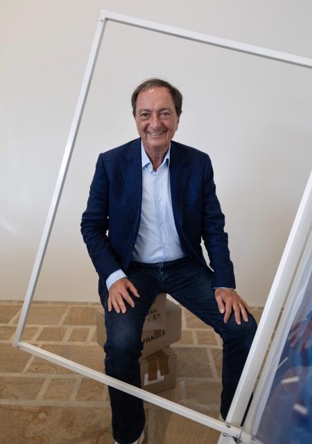 French President of the Strategic Committee of the E. Leclerc centres Michel-Edouard Leclerc poses during a portrait session at the 'Helene and Edouard Leclerc Fund for Culture' in Landerneau, western France, on June 4, 2026. (Photo by Fred TANNEAU / AFP)