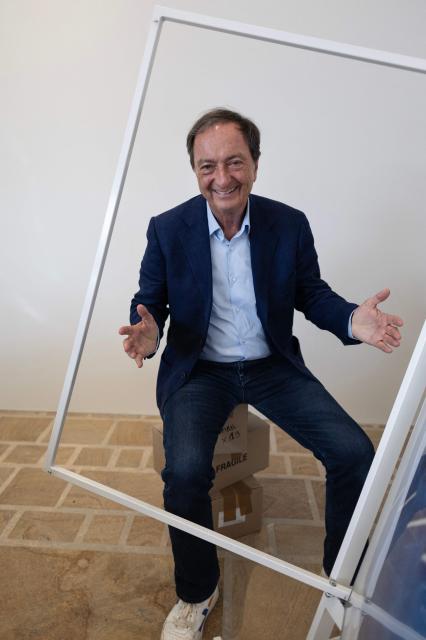 French President of the Strategic Committee of the E. Leclerc centres Michel-Edouard Leclerc poses during a portrait session at the 'Helene and Edouard Leclerc Fund for Culture' in Landerneau, western France, on June 4, 2026. (Photo by Fred TANNEAU / AFP)