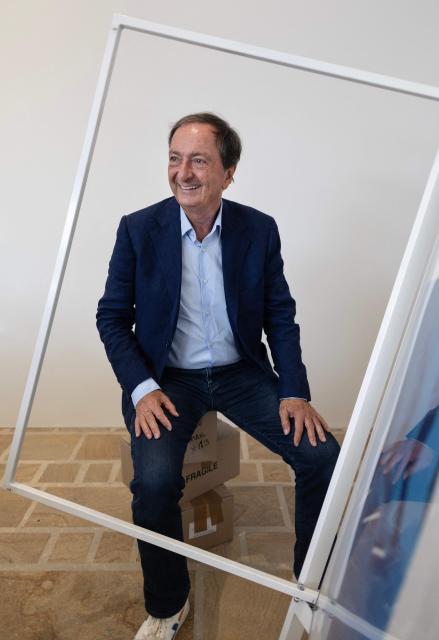 French President of the Strategic Committee of the E. Leclerc centres Michel-Edouard Leclerc poses during a portrait session at the 'Helene and Edouard Leclerc Fund for Culture' in Landerneau, western France, on June 4, 2026. (Photo by Fred TANNEAU / AFP)