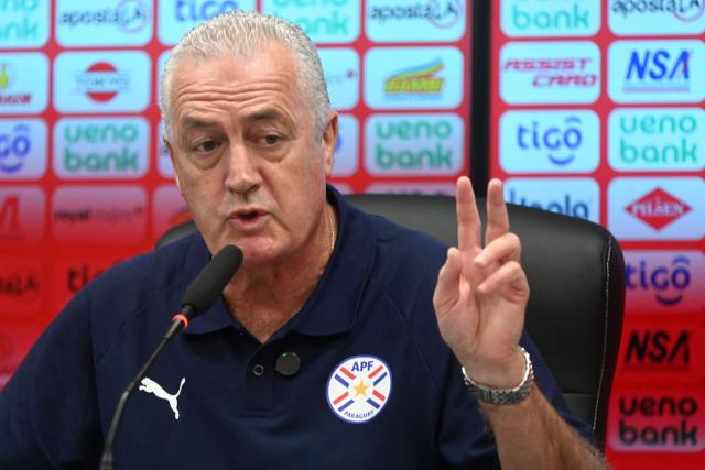 Paraguay's Argentine head coach Gustavo Alfaro speaks during a press conference at the High-Performance Center (CARDE) ahead of the friendly match against Guatemala with a view to the 2026 FIFA World Cup, in Ypane, Paraguay on May 30, 2026. (Photo by DANIEL DUARTE / AFP)