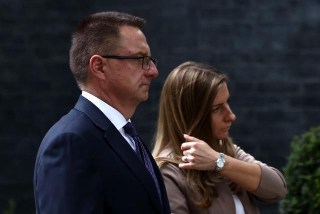 The father of Henry Nowak departs from 10 Downing Street in London on June 4, 2026, after meeting with Britain's Prime Minister Keir Starmer. The case of 18-year-old Henry Nowak, who was put in handcuffs by police as he lay mortally wounded after being stabbed by Vickrum Digwa, 23, in the southern city of Southampton in December, has become highly politicised in the UK. (Photo by Henry NICHOLLS / AFP)