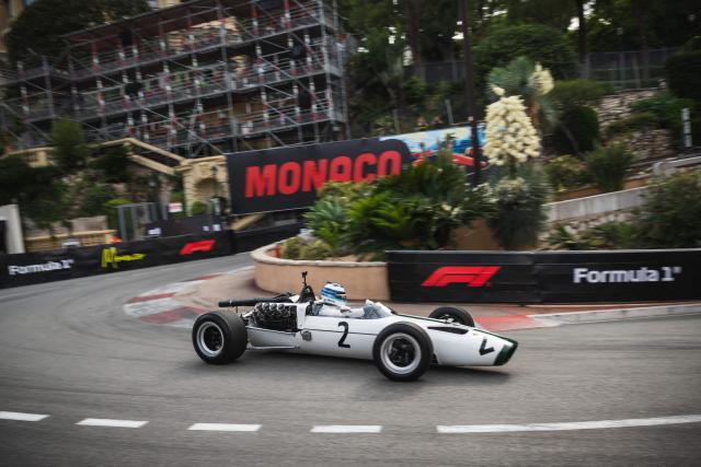 F1 McLaren legend Mika Hakkinen drives an old Formula 1 car as McLaren is celebrating  their 1000th F1 race this weekend at the Circuit de Monaco ahead of the Formula One Monaco Grand Prix in Monaco on June 4, 2026. (Photo by Andrej ISAKOVIC / AFP)