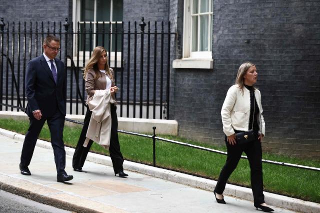 The family of Henry Nowak depart from 10 Downing Street in London on June 4, 2026, after meeting with Britain's Prime Minister Keir Starmer. The case of 18-year-old Henry Nowak, who was put in handcuffs by police as he lay mortally wounded after being stabbed by Vickrum Digwa, 23, in the southern city of Southampton in December, has become highly politicised in the UK. (Photo by Henry NICHOLLS / AFP)