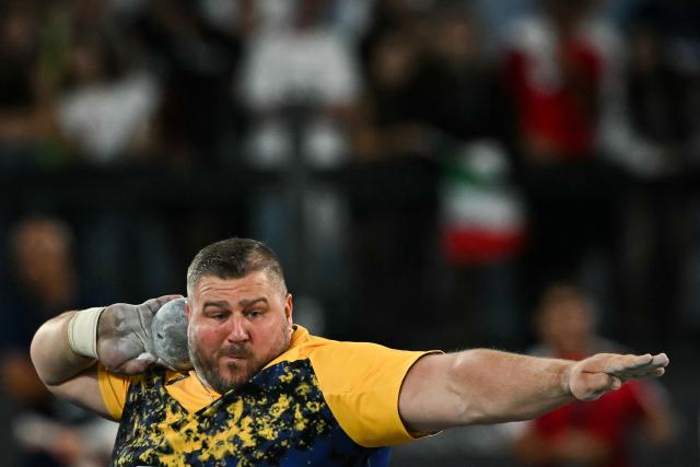 USA's Joe Kovacs competes in the men's Shot Put during the IAAF Diamond League athletics meeting, at the Olympic Stadium, in Rome on June 4, 2026. (Photo by Andreas SOLARO / AFP)
