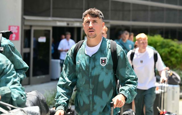 Austria's football team player Alessandro Schopf arrives at Los Angeles International Airport (LAX) in Los Angeles, California on June 4, 2026 ahead of the FIFA World Cup. (Photo by Frederic J. Brown / AFP)