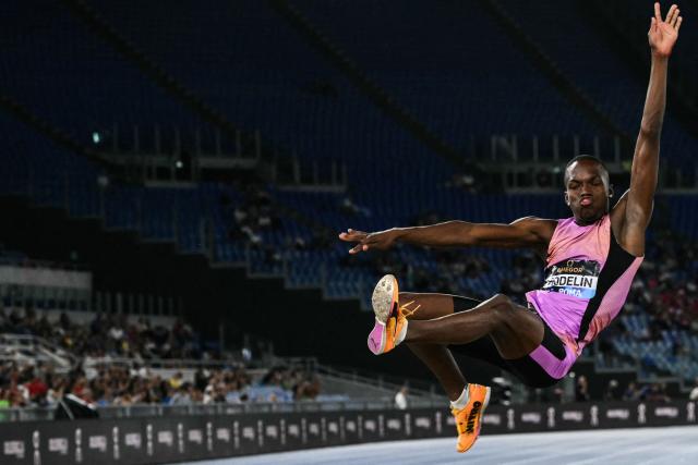 Cuba's Jorge Hodelin competes in the men's Long Jump during the IAAF Diamond League athletics meeting, at the Olympic Stadium, in Rome on June 4, 2026. (Photo by Andreas SOLARO / AFP)
