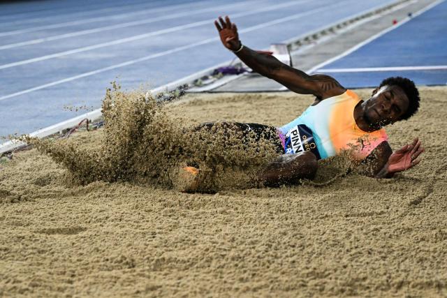 Jamaica's Wayne Pinnock competes in the men's Long Jump during the IAAF Diamond League athletics meeting, at the Olympic Stadium, in Rome on June 4, 2026. (Photo by Andreas SOLARO / AFP)