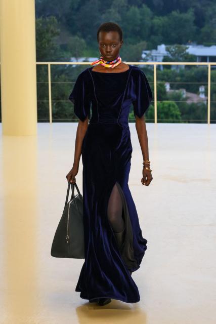 A model walks the runway during The Second Chapter of Hermes Women’s Ready-to-Wear Fall-Winter 2026 fashion show at Hotel Bel-Air in Los Angeles on June 4, 2026. (Photo by Patrick T. Fallon / AFP)