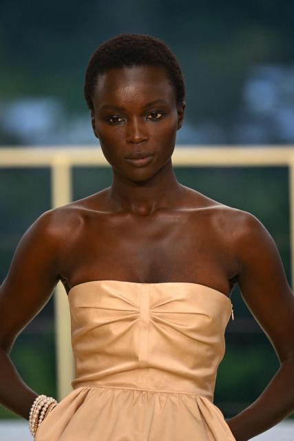 A model walks the runway during The Second Chapter of Hermes Women’s Ready-to-Wear Fall-Winter 2026 fashion show at Hotel Bel-Air in Los Angeles on June 4, 2026. (Photo by Patrick T. Fallon / AFP)