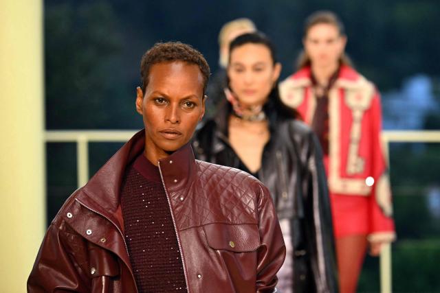 Models walk the runway during The Second Chapter of Hermes Women’s Ready-to-Wear Fall-Winter 2026 fashion show at Hotel Bel-Air in Los Angeles on June 4, 2026. (Photo by Patrick T. Fallon / AFP)
