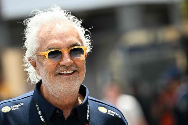 Alpine's Italian team principal Flavio Briatore arrives for the first practice session at the Monaco street circuit in Monaco, ahead of the Monaco Formula 1 Grand Prix, on June 5, 2026. (Photo by Gabriel BOUYS / AFP)