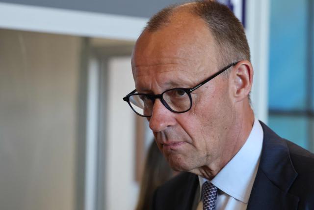 Germany's Chancellor Friedrich Merz arrives ahead of the EU-Western Balkans Summit at Porto Montenegro in Tivat on June 5, 2026. The summit brings together leaders from EU member states and the six Western Balkans partners to discuss enlargement and gradual integration into the EU single market. (Photo by Ludovic MARIN / AFP)