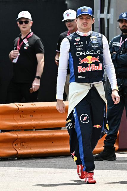 Red Bull Racing's Dutch driver Max Verstappen arrives for the first practice session at the Monaco street circuit in Monaco, ahead of the Monaco Formula 1 Grand Prix, on June 5, 2026. (Photo by Gabriel BOUYS / AFP)