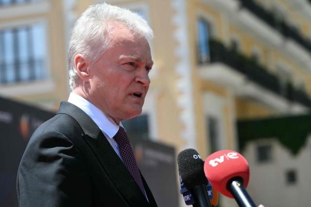 Lithuania's President Gitanas Nauseda makes a press statement ahead of the EU-Western Balkans Summit at Porto Montenegro in Tivat on June 5, 2026. The summit brings together leaders from EU member states and the six Western Balkans partners to discuss enlargement and gradual integration into the EU single market. (Photo by SAVO PRELEVIC / AFP)