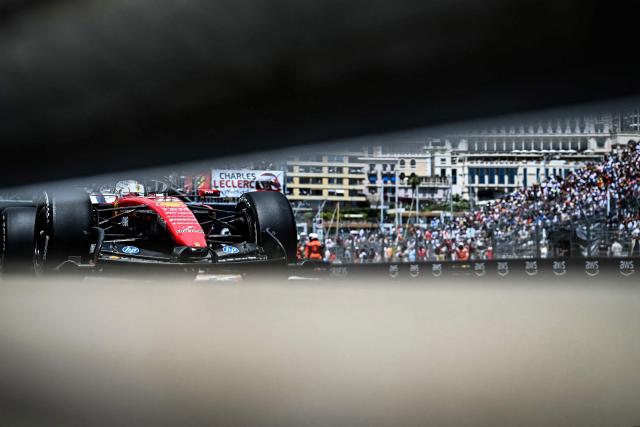 Ferrari's Monegasque driver Charles Leclerc takes part in the first practice session at the Monaco street circuit in Monaco, ahead of the Monaco Formula 1 Grand Prix, on June 5, 2026. (Photo by Gabriel BOUYS / AFP)