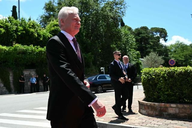 Lithuanian President Gitanas Nauseda arrives ahead of the EU-Western Balkans Summit at Porto Montenegro in Tivat on June 5, 2026. The summit brings together leaders from EU member states and the six Western Balkans partners to discuss enlargement and gradual integration into the EU single market. (Photo by SAVO PRELEVIC / AFP)