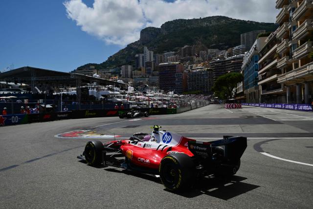 Ferrari's British driver Lewis Hamilton takes part in the first practice session at the Monaco street circuit in Monaco, ahead of the Monaco Formula 1 Grand Prix, on June 5, 2026. (Photo by Andrej ISAKOVIC / AFP)